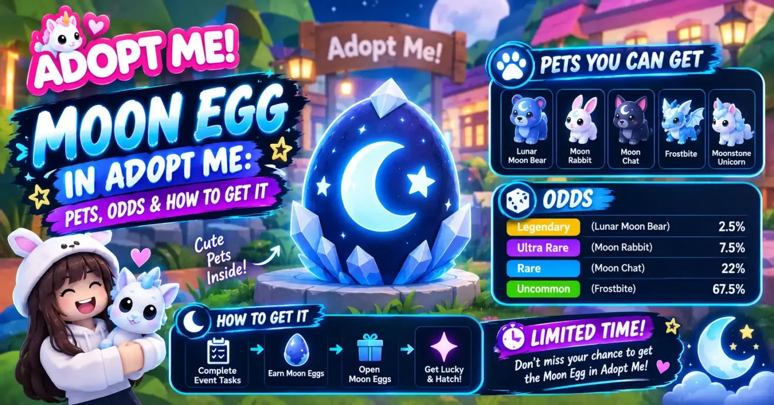 Moon Egg in Adopt Me: Pets, Odds & How to Get It