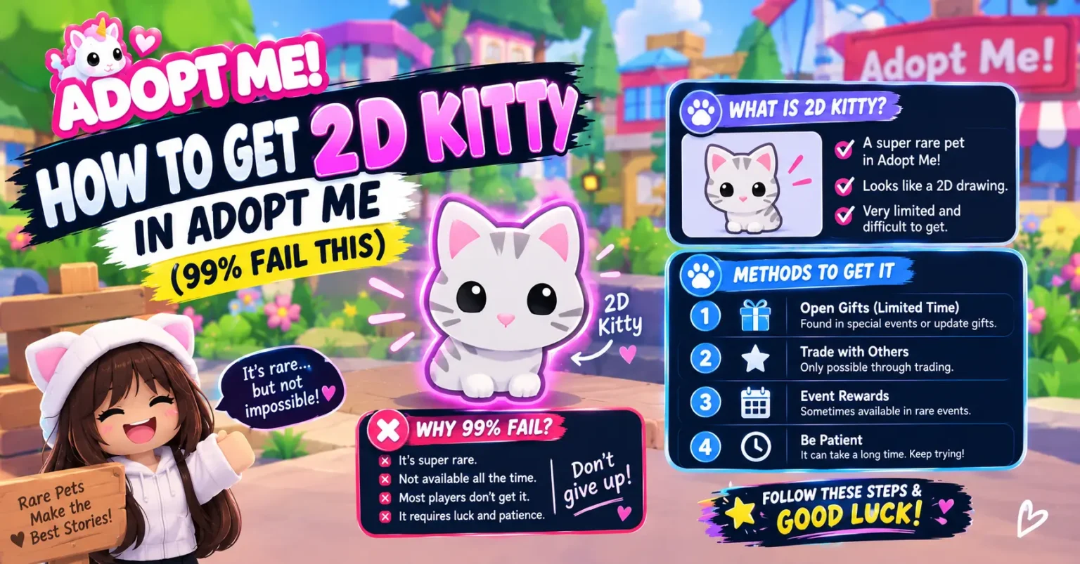 How to Get 2D Kitty in Adopt Me (99% Fail This) How to Get 2D Kitty in Adopt Me (99% Fail This)