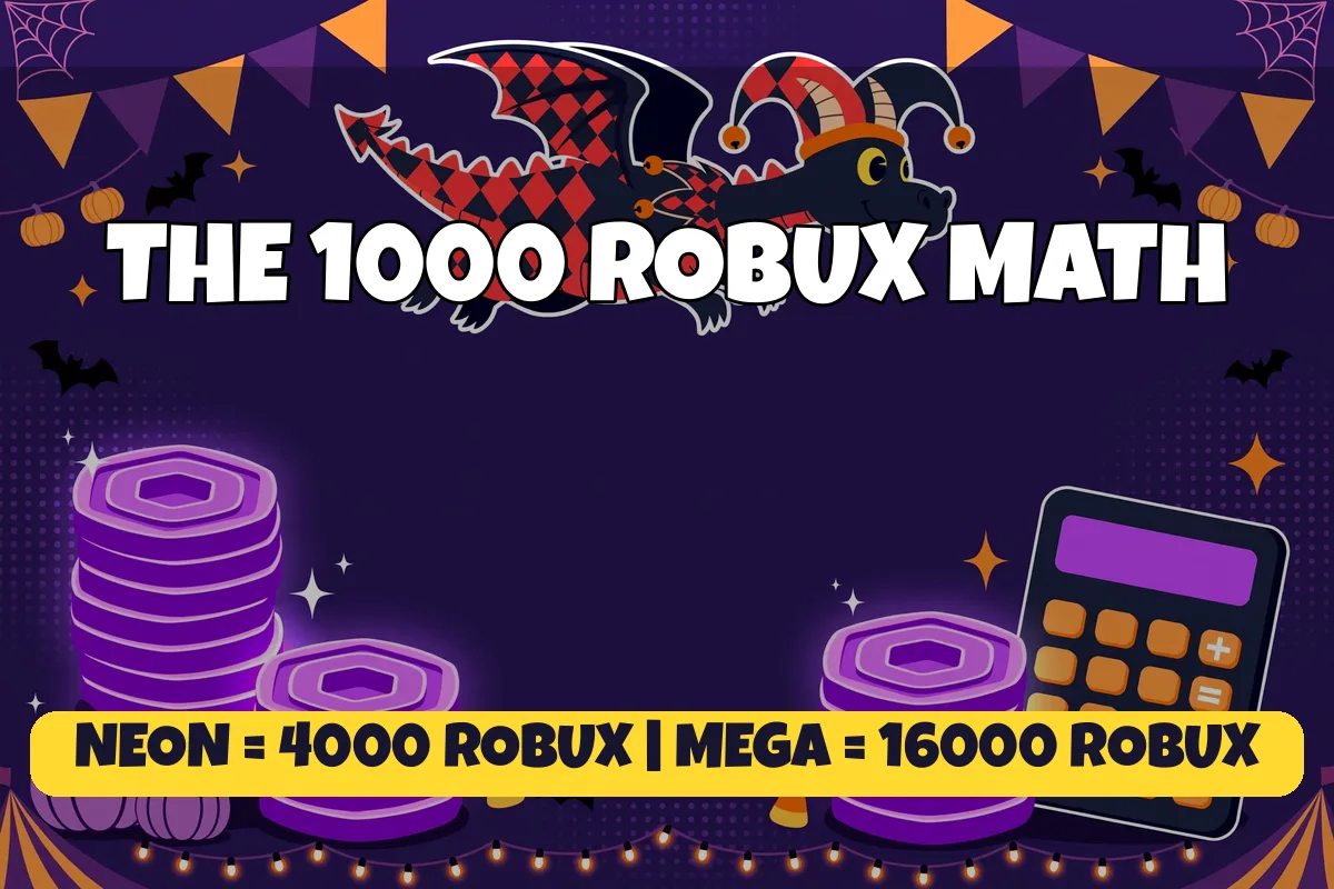 Is the Jester Dragon worth it in Adopt Me: 1000 Robux price math infographic